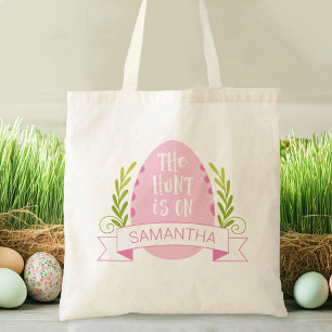 Cute Rosa Påskägg Hunt Tote Bag Tygkasse