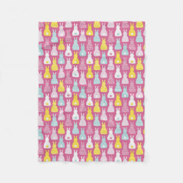 Cute rosa Påskhare kanin mönster Fleecefilt