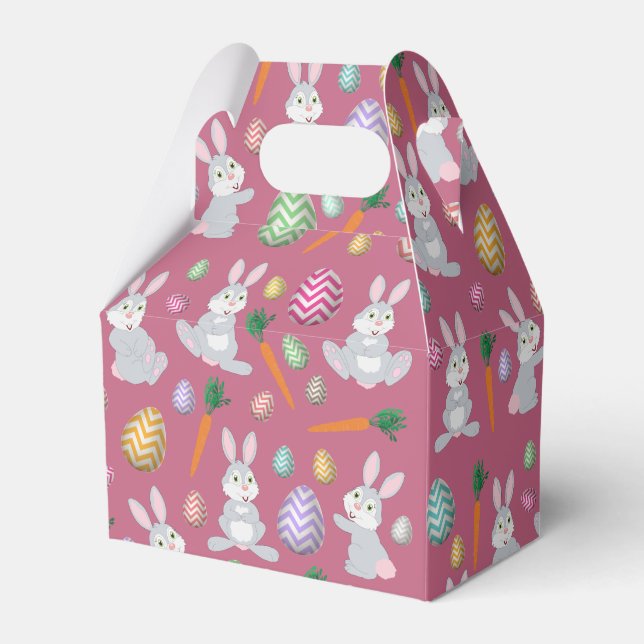 Cute Rosa Påskhare Rabbit Mönster Presentaskar (Framsidan Sidan)