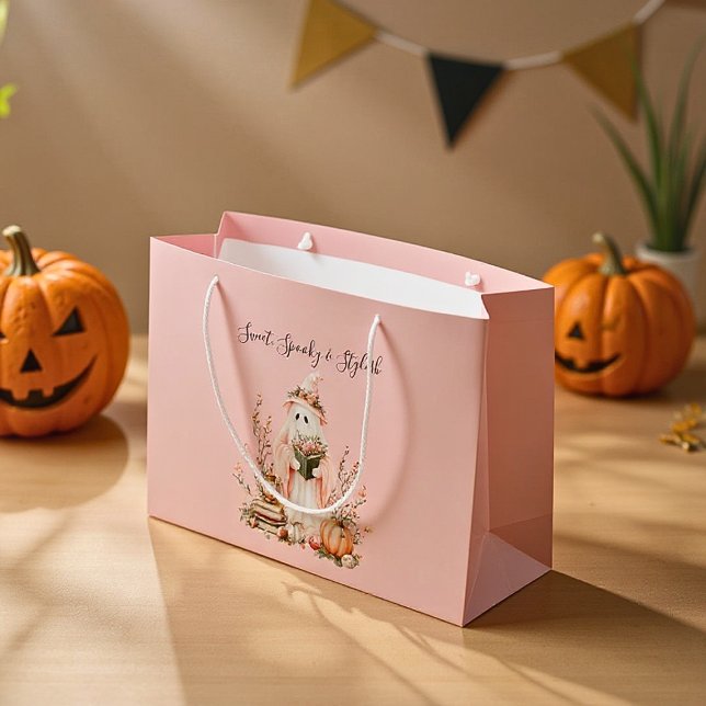 Cute Rosa Pastel Ghost & Pumpkin Halloween (Skapare uppladdad)