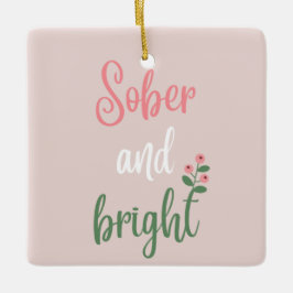 Cute Rosa Pastel Sober jul Gift Julgransprydnad Keramik