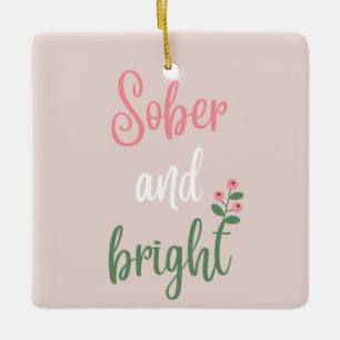 Cute Rosa Pastel Sober jul Gift Julgransprydnad Keramik