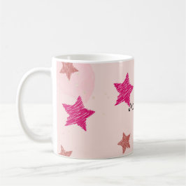 Cute Rosa Pastel Stars jul Mönster Kaffemugg