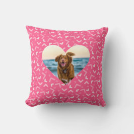 Cute Rosa Patterned Hund Photo Anpassningsbar Kudde