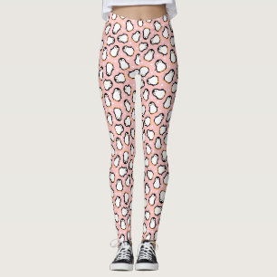 Cute rosa penguin mönster leggings