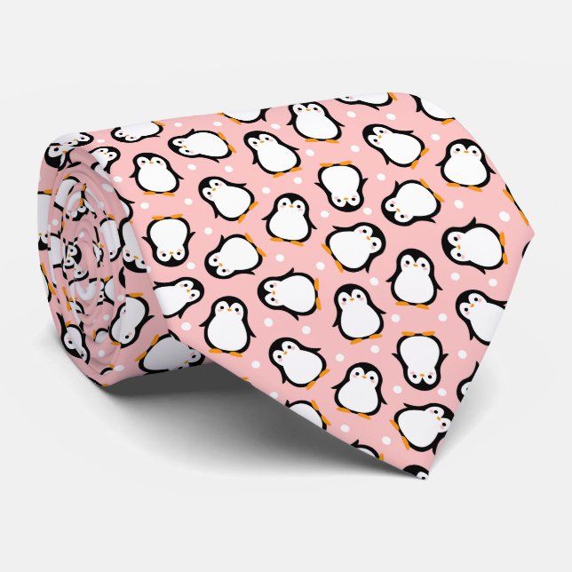 Cute rosa penguin mönster slips (Rullad)