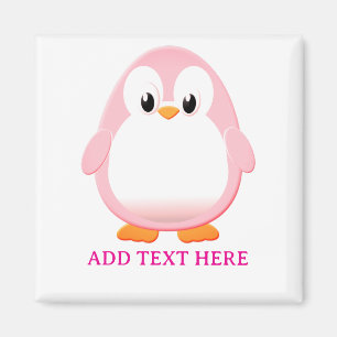 Cute Rosa Penguin Tecknad Anpassningsbar Magnet