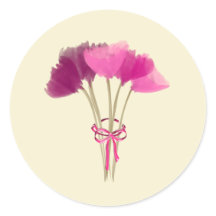 Cute Rosa Peony Flowers Classic Round Sticker