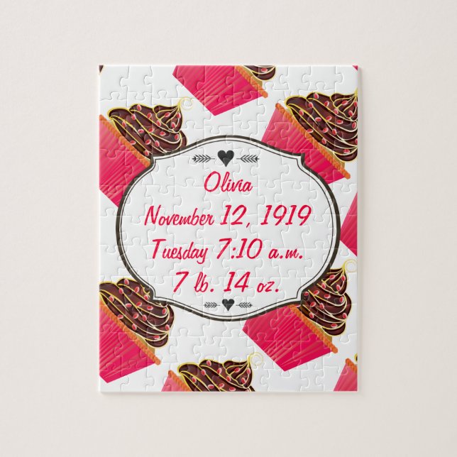 Cute Rosa Personlig Cupcoa Sprinkles Pussel (Vertikal)