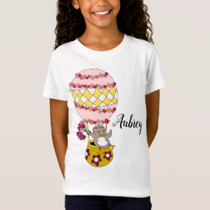 Cute Rosa Personlig Girly Blommigt Illustration T Shirt