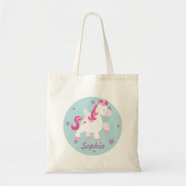 Cute Rosa Personlig Magic Unicorn Tote Bag Tygkasse