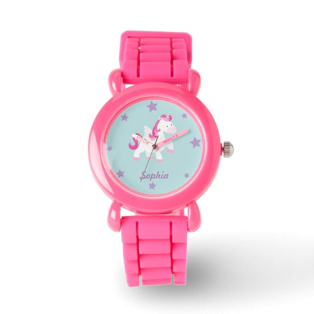 Cute Rosa Personlig Magic Unicorn Watch Armbandsur (Framsida)
