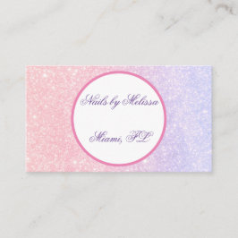 Cute Rosa Personlig Namn Glitter Visitkort