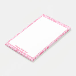 Cute Rosa Personlig Preppy Post-it Block