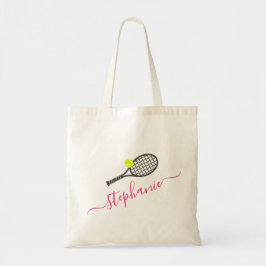 Cute Rosa Personlig Tennis Racket Monogram Tygkasse