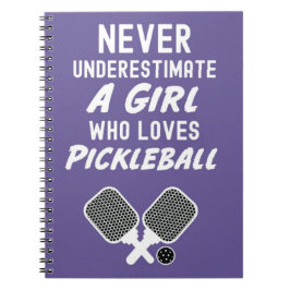 Cute Rosa Pickleball Gifts typografi - bärbar dato Anteckningsbok