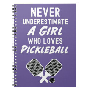 Cute Rosa Pickleball Gifts typografi - bärbar dato Anteckningsbok