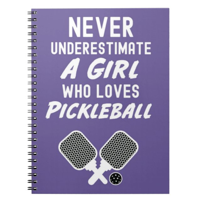 Cute Rosa Pickleball Gifts typografi - bärbar dato Anteckningsbok (Framsidan)