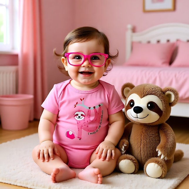 Cute Rosa pickleball slottar 🦥 T Shirt (Cute Pink pickleball sloths 🦥 Baby Bodysuit)