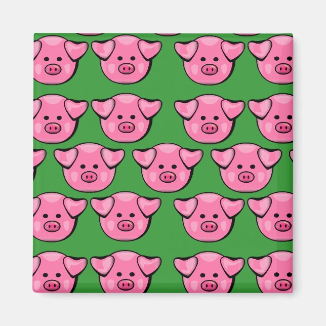 Cute Rosa Piggies Magnet (Framsidan)