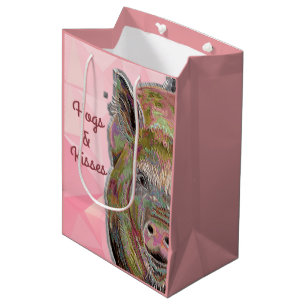 Cute Rosa Piggy Hogs and Kisses Pastel Teckning