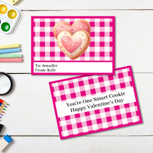 Cute Rosa Play Cookie Classroom Valentine Day Kort
