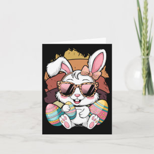 Cute Rosa Play Mönster Påskhare Ansikte Rabbit E Kort