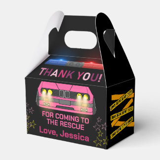 Cute rosa Police Girl Födelsedagsfest Presentaskar