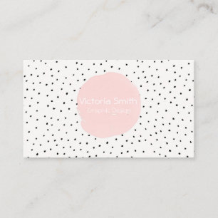 Cute Rosa Polka dots Dance Visitkort