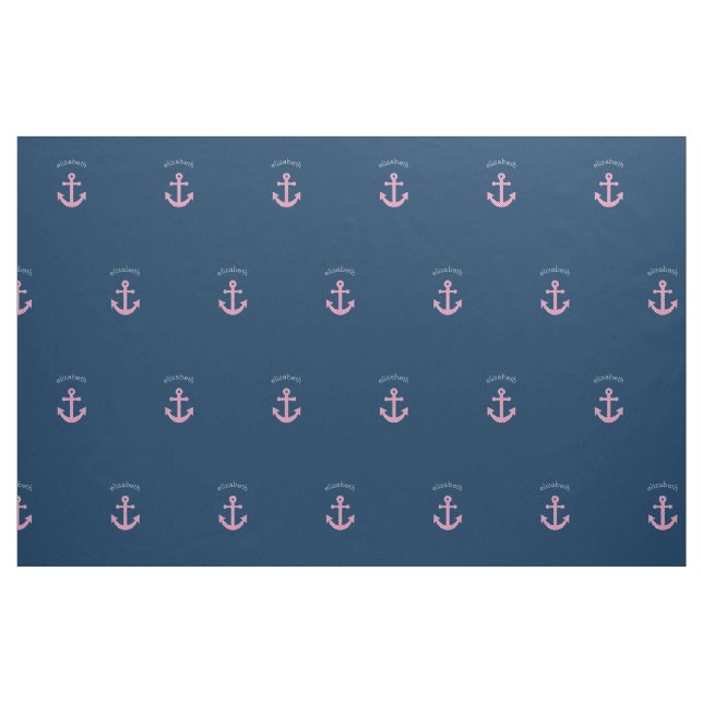 Cute Rosa Polka-punktfästpunkt med eget namn i flo Tyg (Fat Quarter)