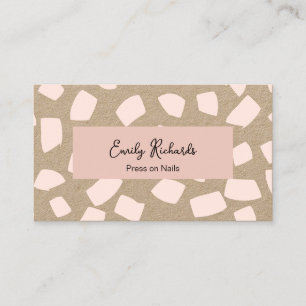 Cute Rosa Press on Nagel Kraft Visitkort