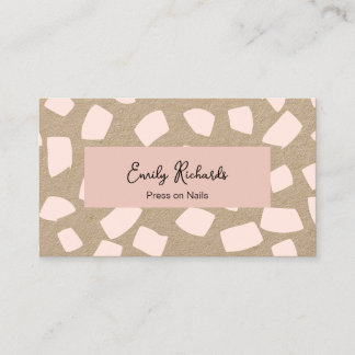 Cute Rosa Press on Nagel Kraft Visitkort