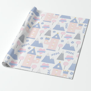 Cute Rosa Princess Castle with Hearts Presentpapper