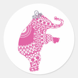 Cute Rosa Princess Elephant Children's Stickers Runt Klistermärke
