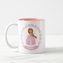 Cute Rosa Princess Personlig Två-Tonad Mugg