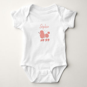 Cute Rosa Pudel Baby Bodykostym T Shirt