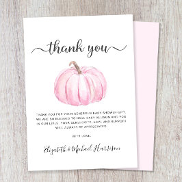 Cute Rosa Pumpkin Flicka Shower Tack Kort