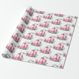 Cute Rosa Pumpkin Gift Wrap Presentpapper