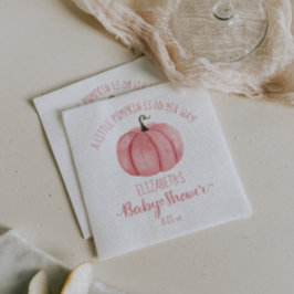 Cute Rosa Pumpkin Girl Baby Shower Pappersservett