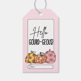 Cute Rosa Pumpkin Halloween Gift Märkre Presentetikett