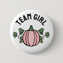 Cute Rosa Pumpkin Team Girl Gender Reveal Knapp