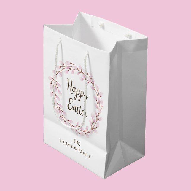 Cute Rosa Pussy Willow Påsk (Cute Pink Pussy Willow Easter Medium Gift Bag)