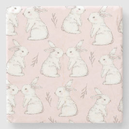 Cute Rosa Rabbit Mönster Stenunderlägg