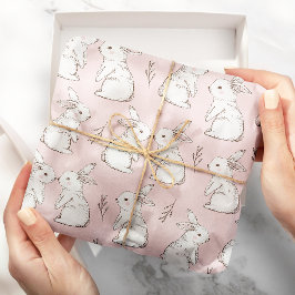 Cute Rosa Rabbit Påsk Mönster Presentpapper