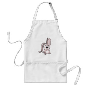Cute Rosa Rabbit Tecknad Förkläde