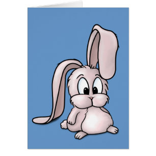 Cute Rosa Rabbit Tecknad Hälsningskort