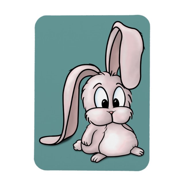 Cute Rosa Rabbit Tecknad Magnet (Vertikal)