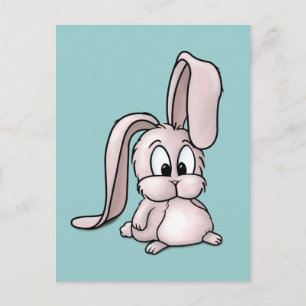 Cute Rosa Rabbit Tecknad Vykort