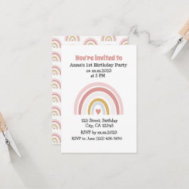 Cute Rosa Rainbow Boho Chic Birthday Investigation
