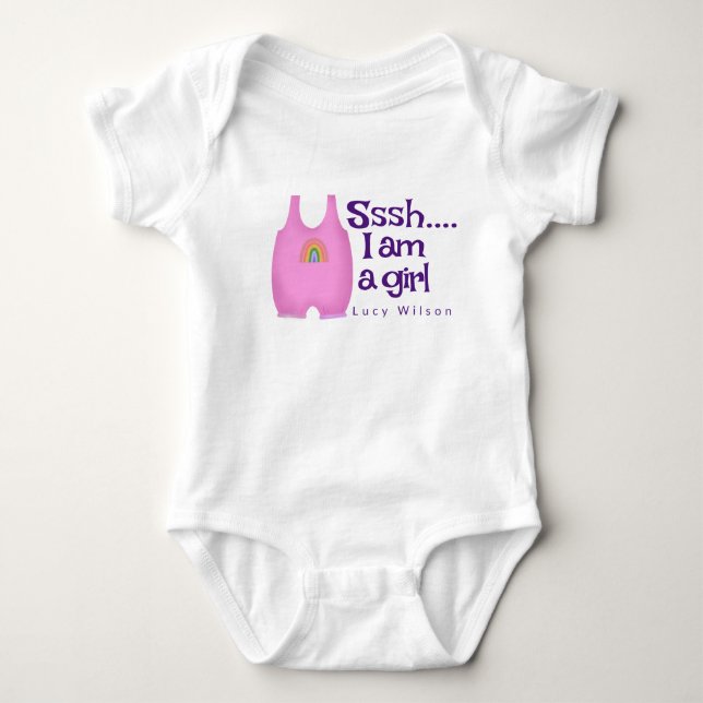 Cute Rosa Rainbow Flicka Body Kostym T Shirt (Framsida)
